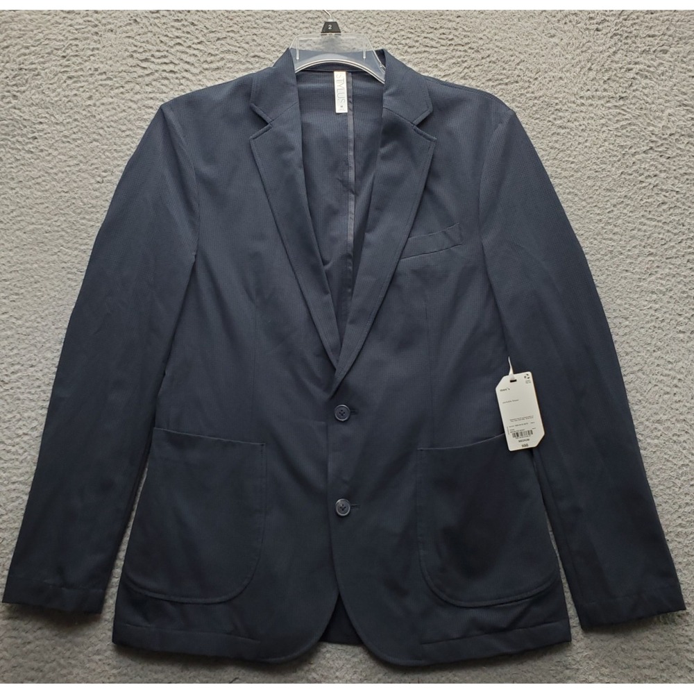 Stylus Packable Blazer Mens Medium Navy Regular Fit Notch Lapel Single Breasted